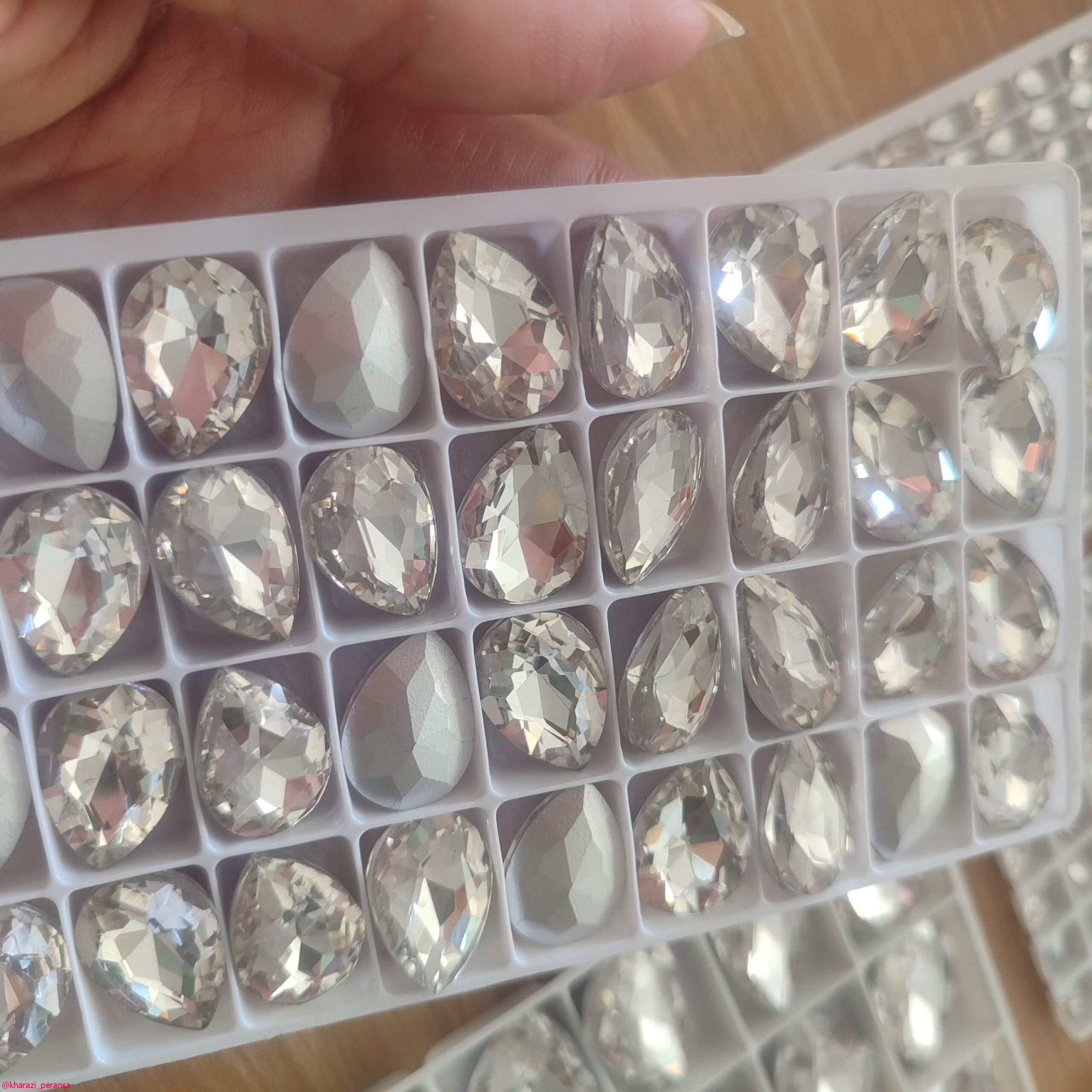 سنگ اشک 13در18 نقره ای برند 3a