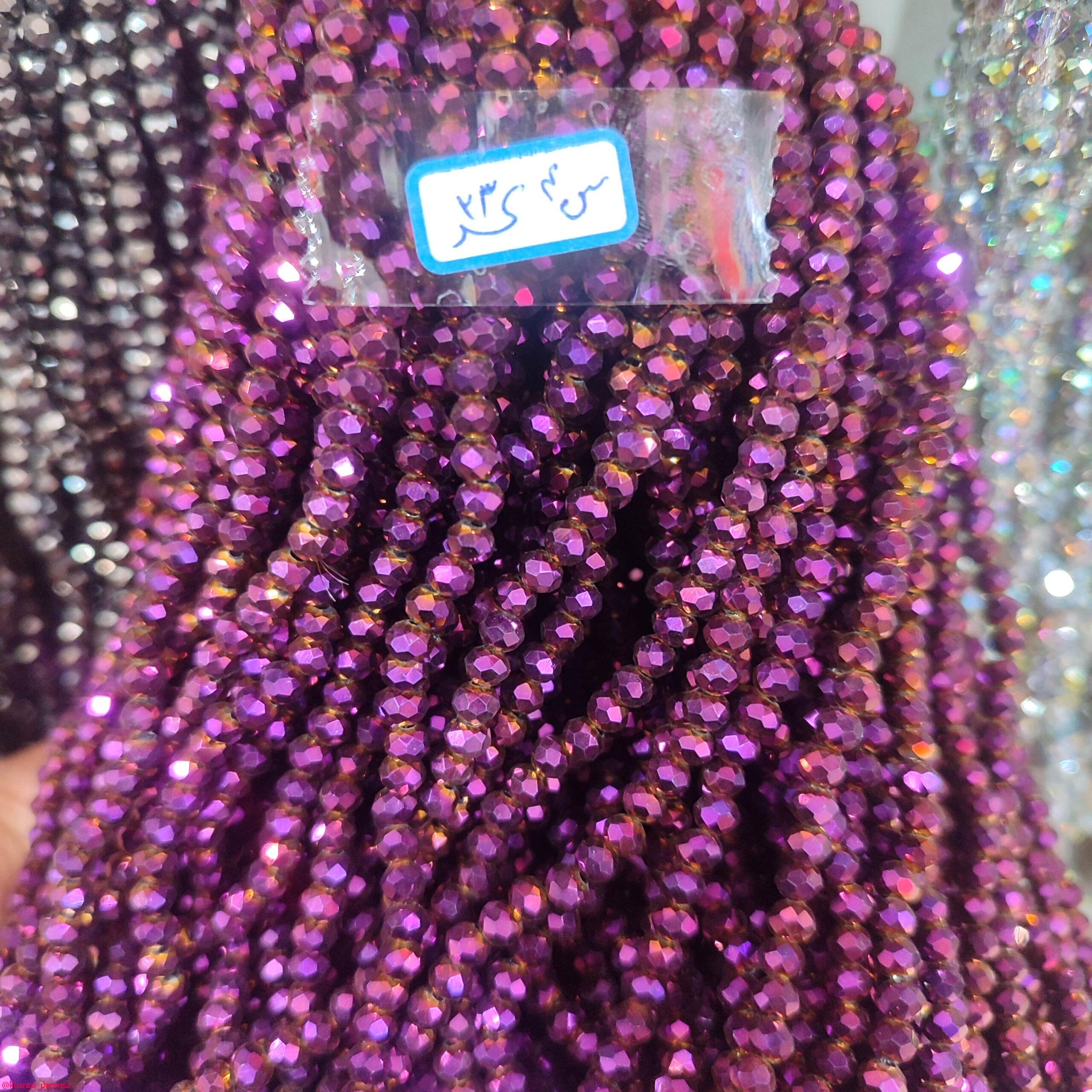 کریستال  سایز4 بنفش متالیک کد 23