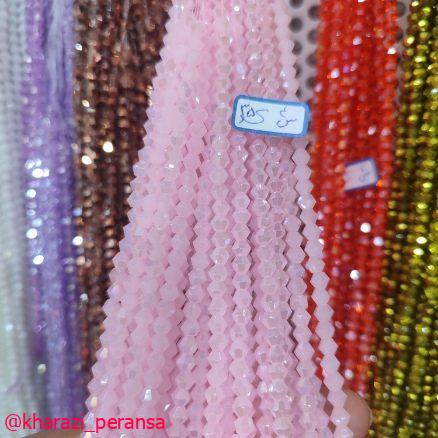 کریستال سایز4  مخروطی صورتی پاستیلی کد 35