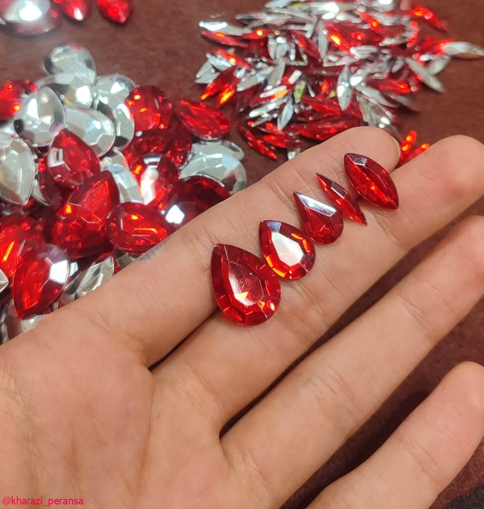 پک500عددی  نگین قرمز یلدایی پلاستیک درجه یک