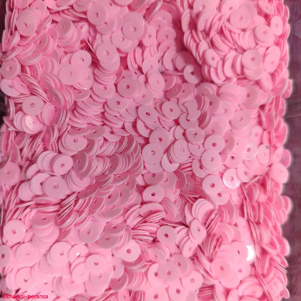 پولک 5 میل صورتی رنگ ثابت بسته 10 گرمی