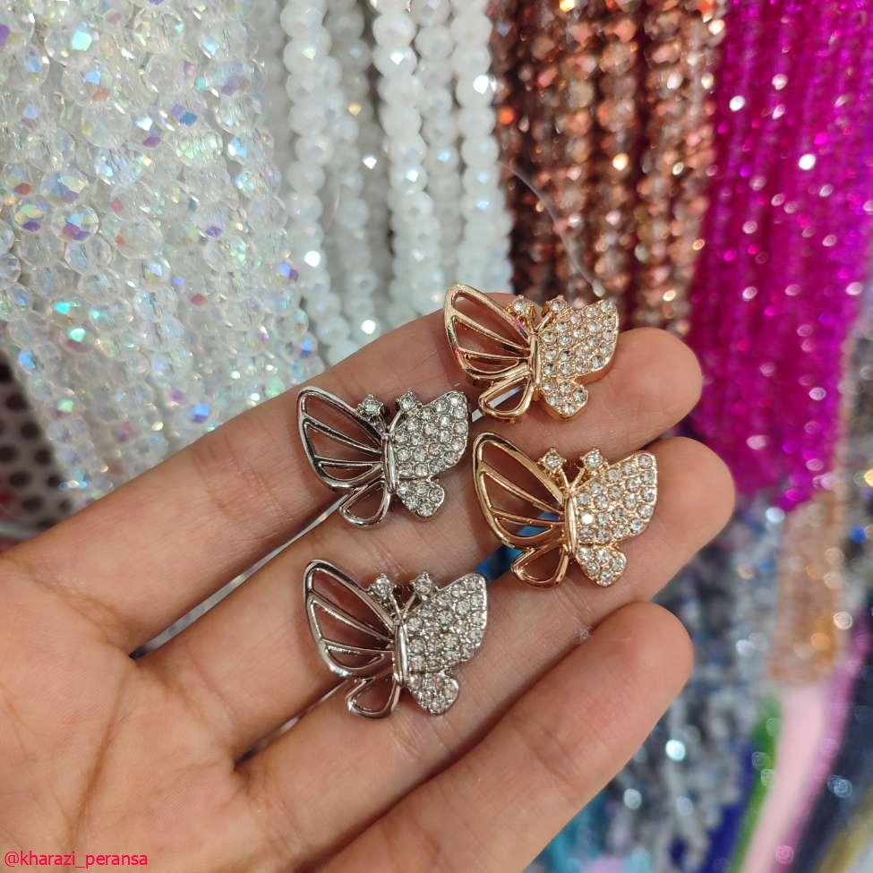 دکمه پینترستی پروانه نگین دار