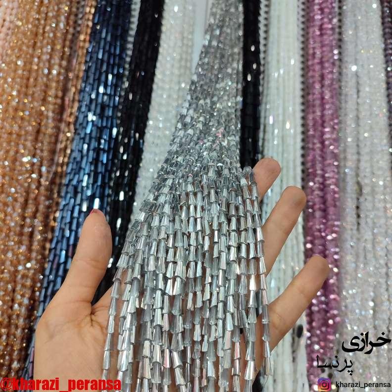 کریستال پافیلی دو رنگ نقره ای