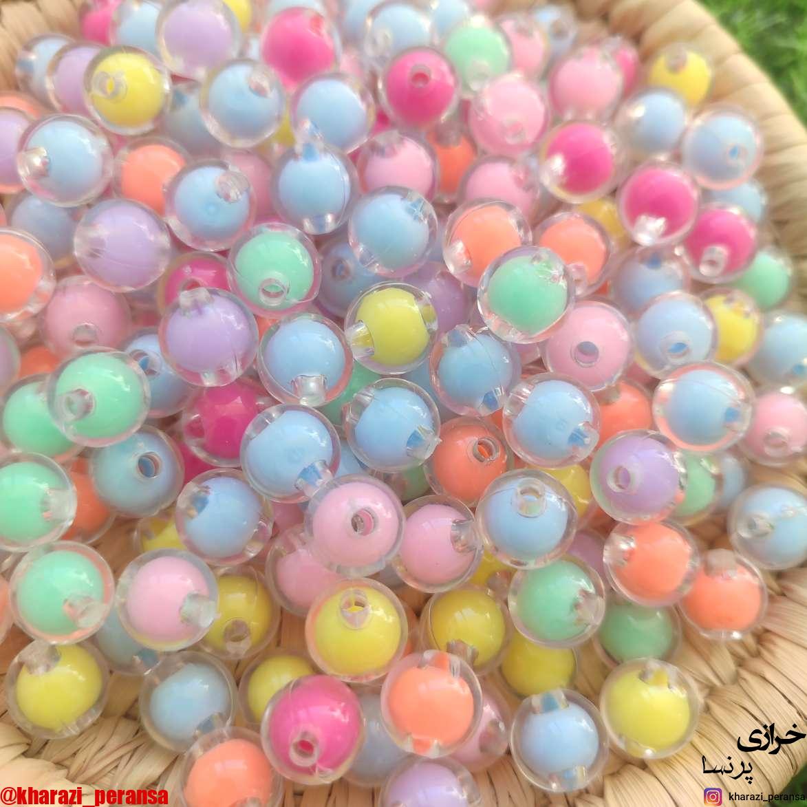 مهره رنگ ثابت پاستیلی سایز10 بسته 50عددی