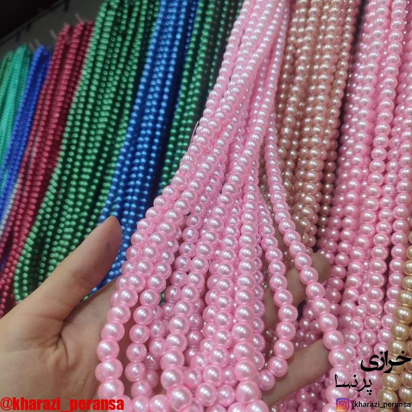 مروارید سایز8 سنگی صورتی