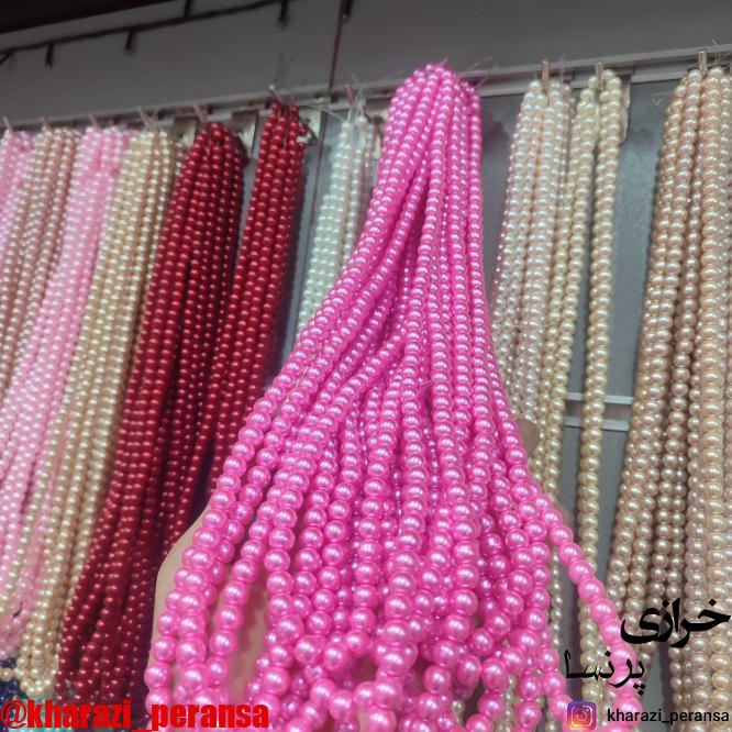 مروارید سنگی  سایز8 صورتی پررنگ