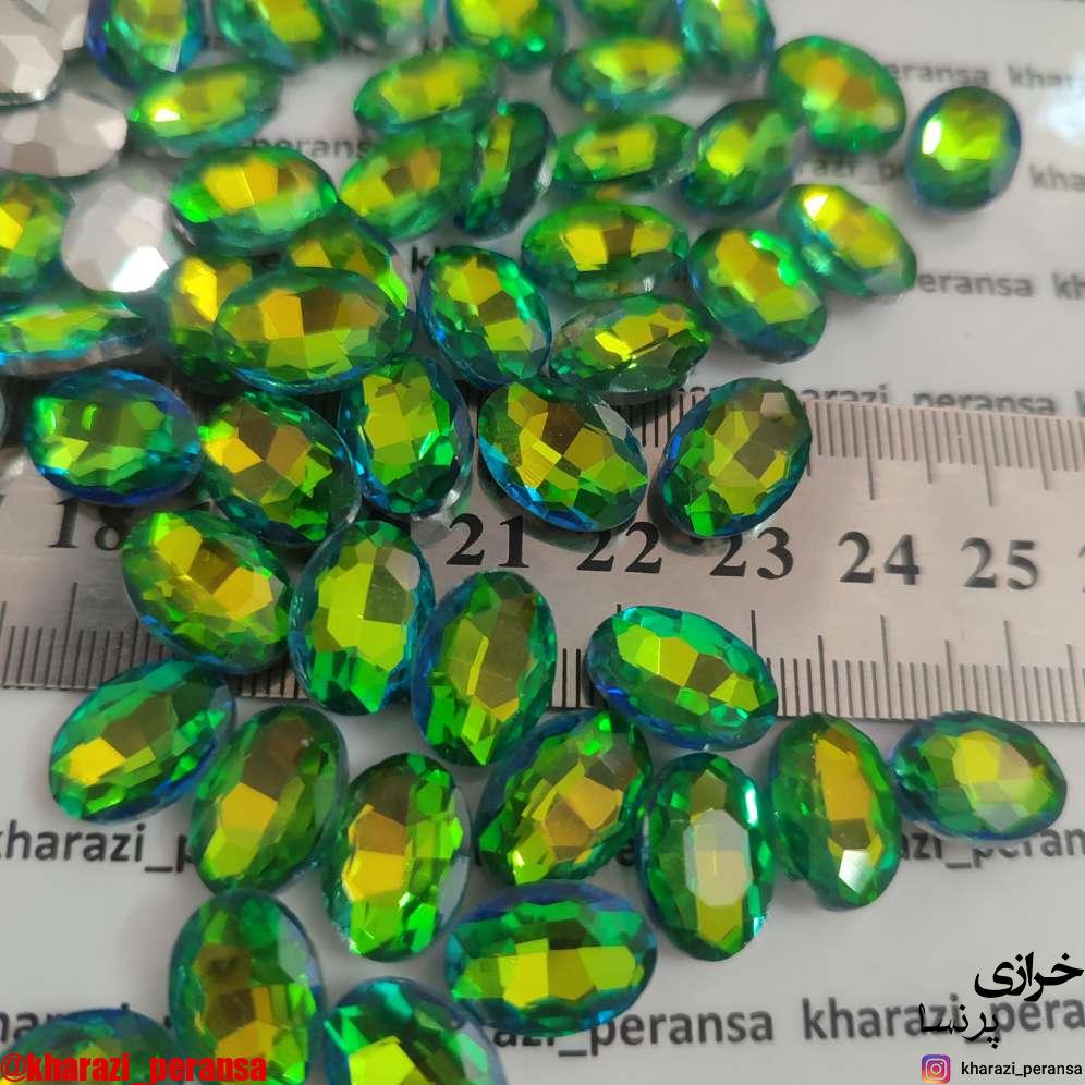 سنگ بیضی 10در14 سبز زرد برند aaa