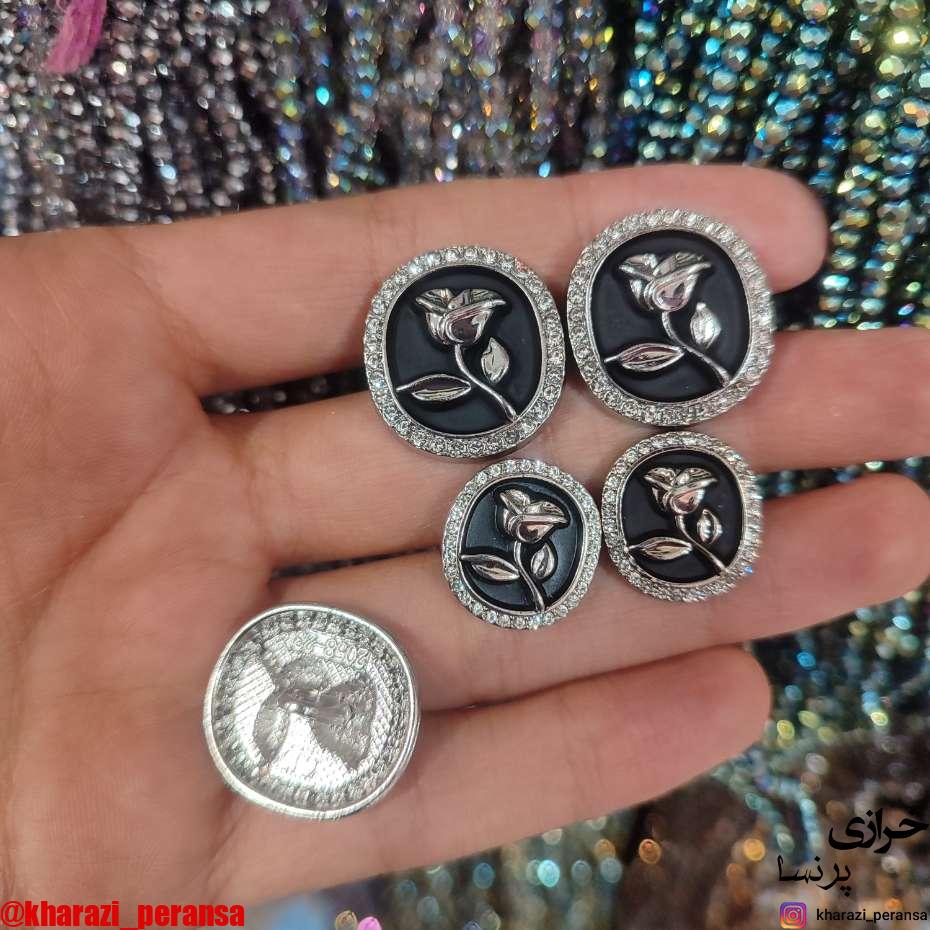 دکمه پینترستی استیل و رنگ ثابت رز نقره ای