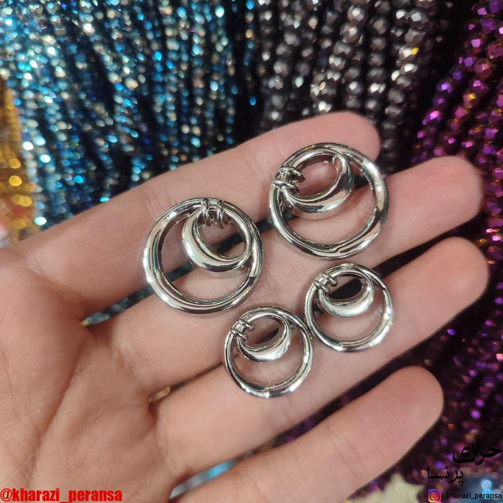 دکمه پینترستی استیل و رنگ ثابت نقره ای