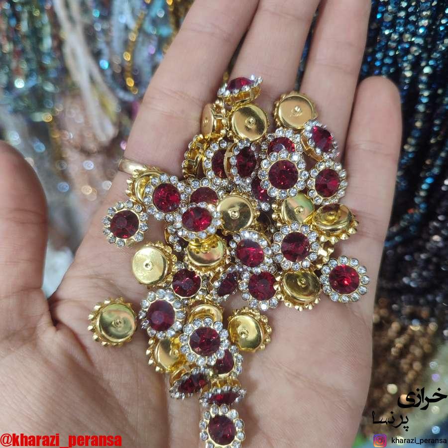 سنگ گرد دورنگین قرمز بسته ده عددی