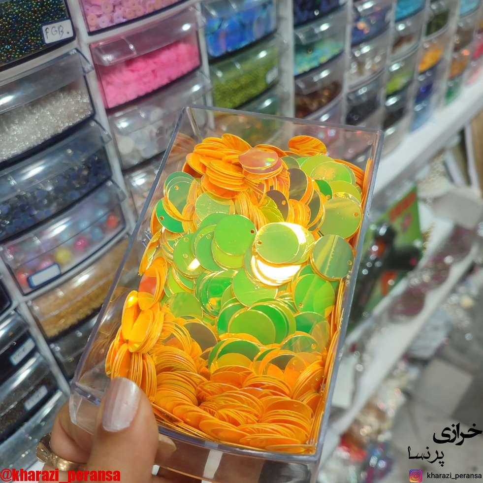 پولک زرد سکه ای بسته 15 گرمی