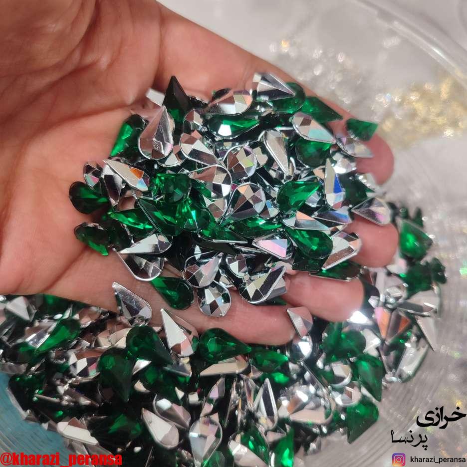 اشک 8در13 پلاستیک سبز درجه یک بسته 100 عددی