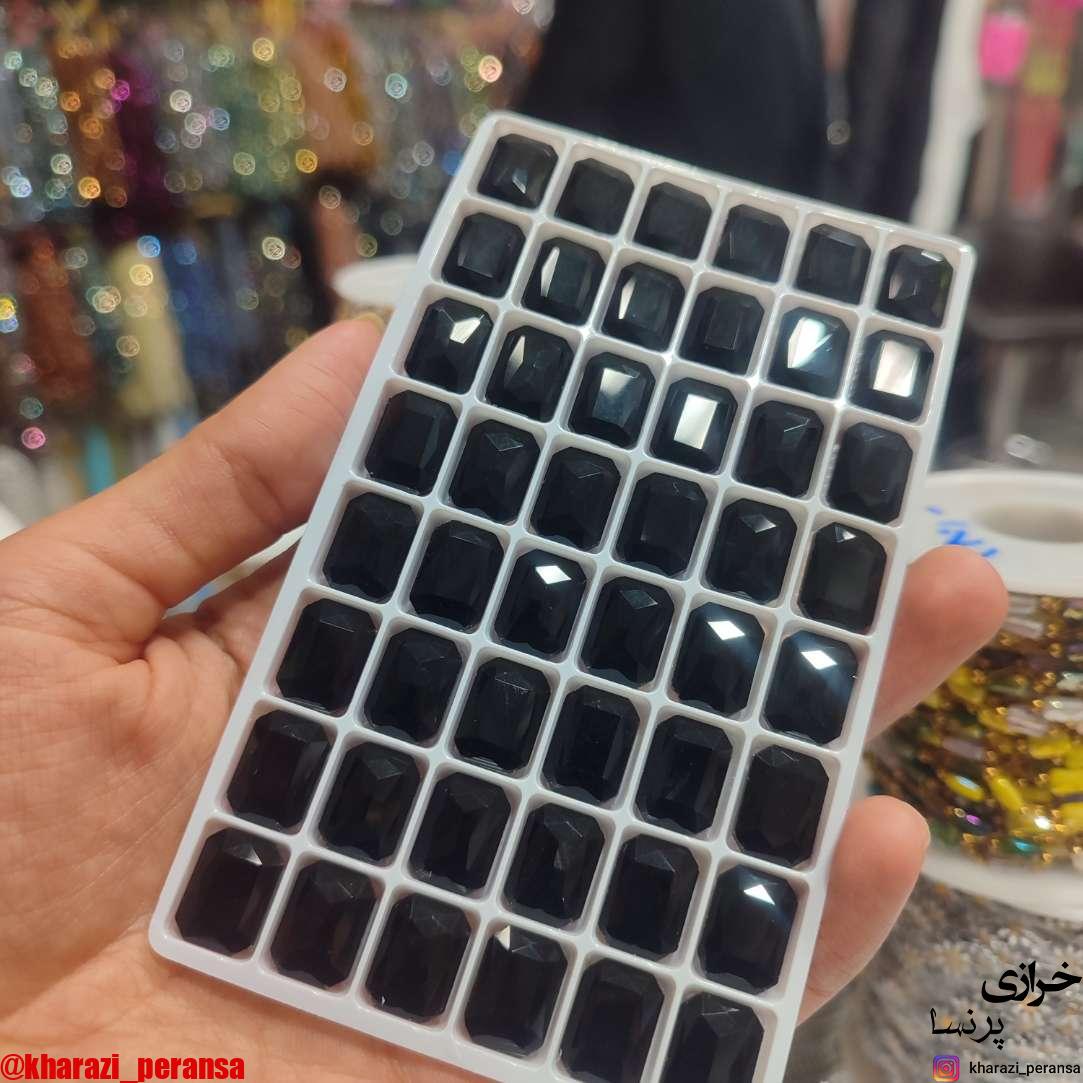 سنگ مستطیل لبه گرد مشکی سایز10در14