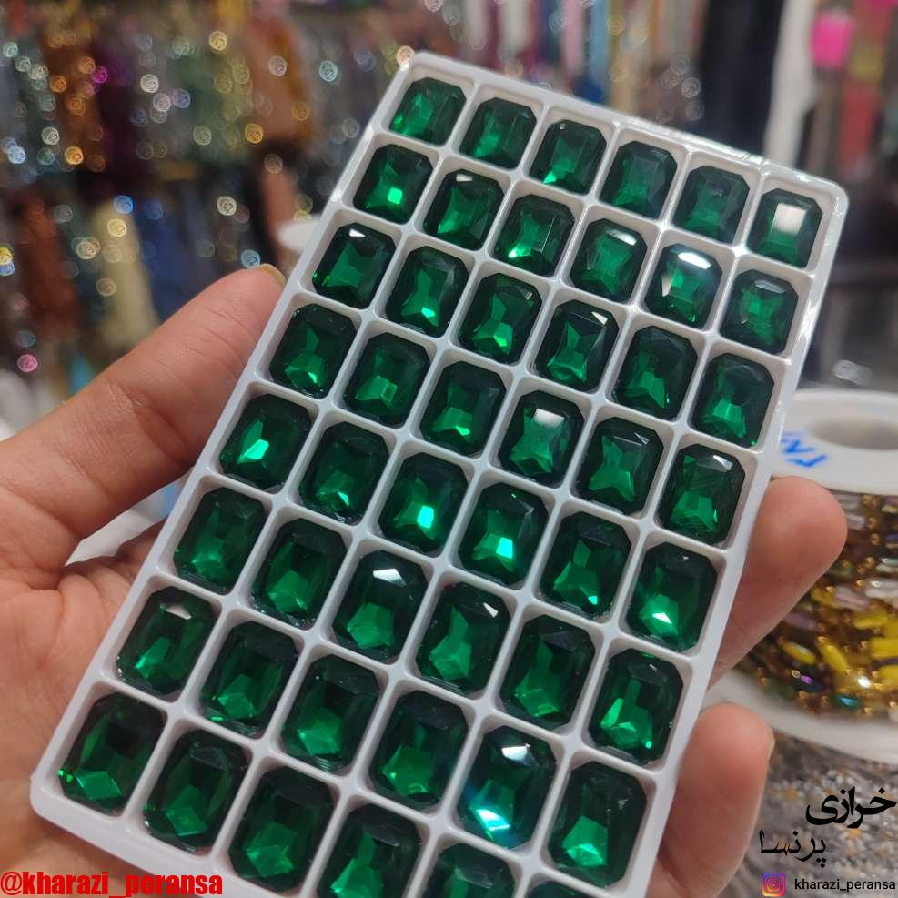 سنگ مستطیل لبه گرد سبز سایز10در14