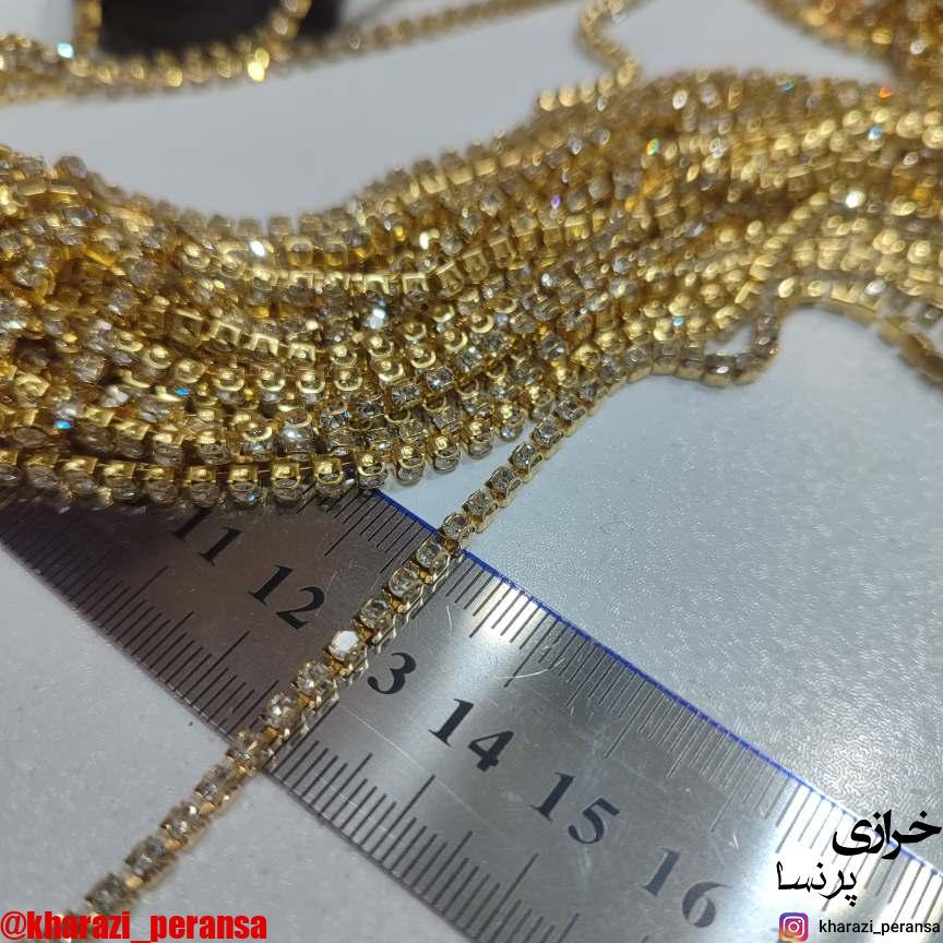 سنگ متری سایز12 پایه طلایی نگین نقره ای - تصویر 2