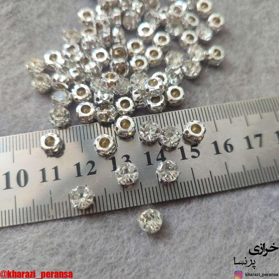 نگین پانچ نقره ای سایز30 بسته 50 عددی