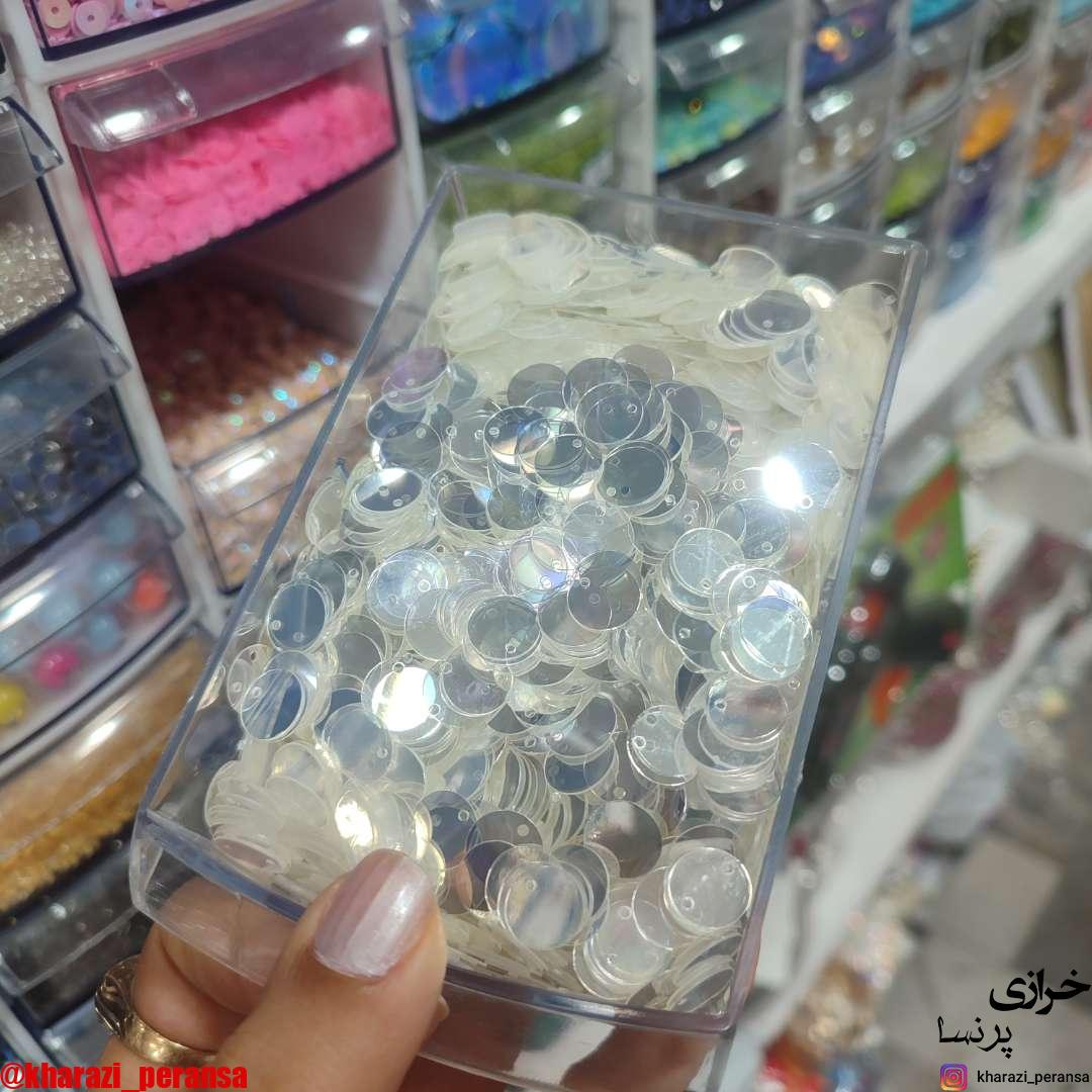 پولک نقره ای سکه ای بسته 15گرمی