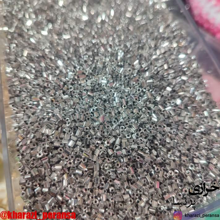 ملیله شکسته fgbنقره ای متالیک(بسته 10 گرمی)