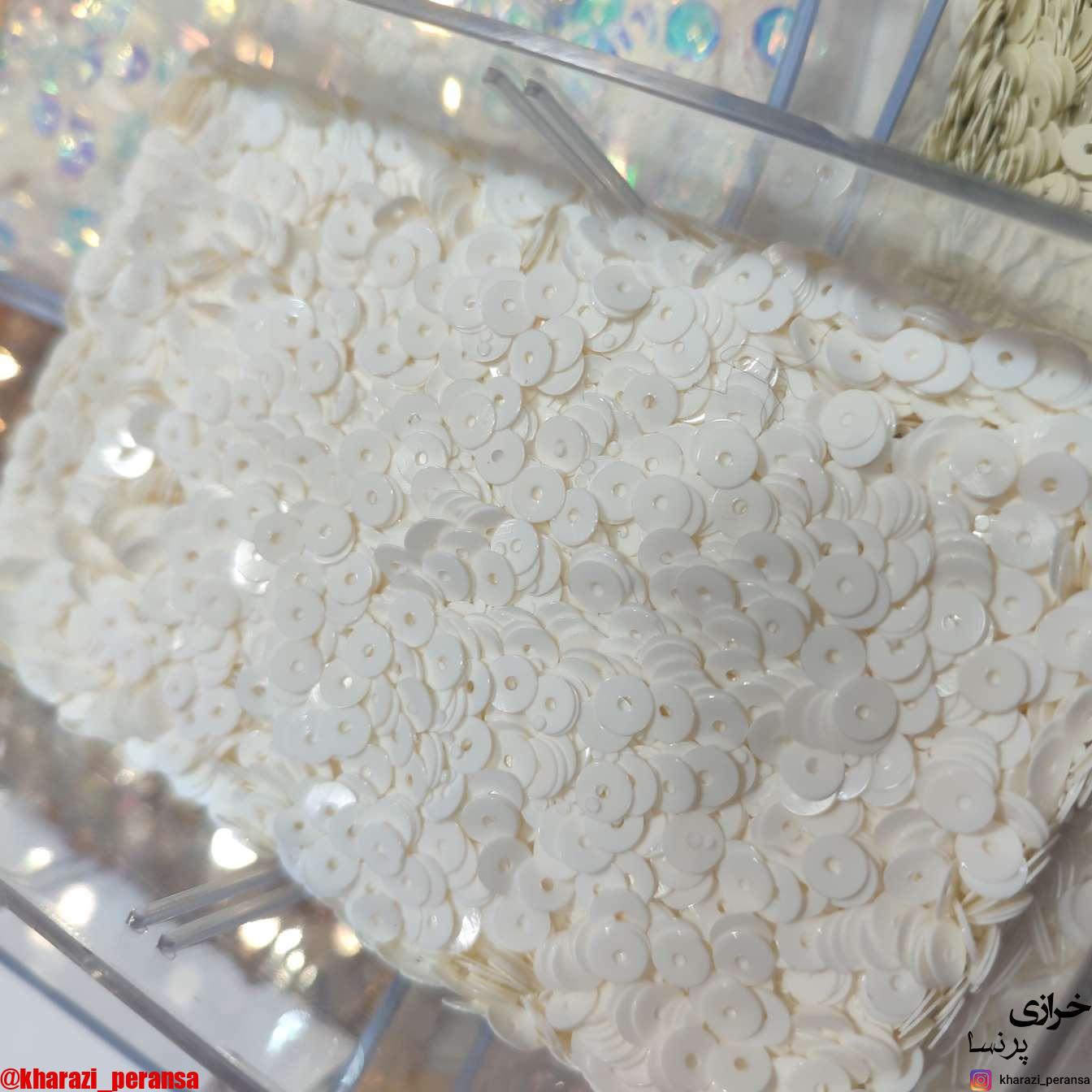 پولک تخت 5 میل سفید (بسته 10 گرمی)