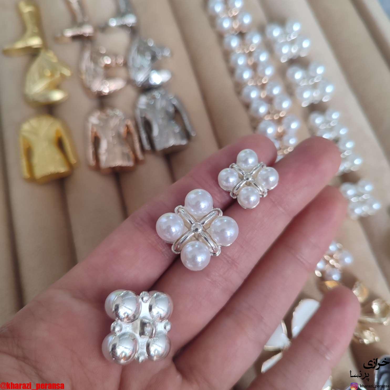 دکمه پینترستی استیل و رنگ ثابت مرواریدی