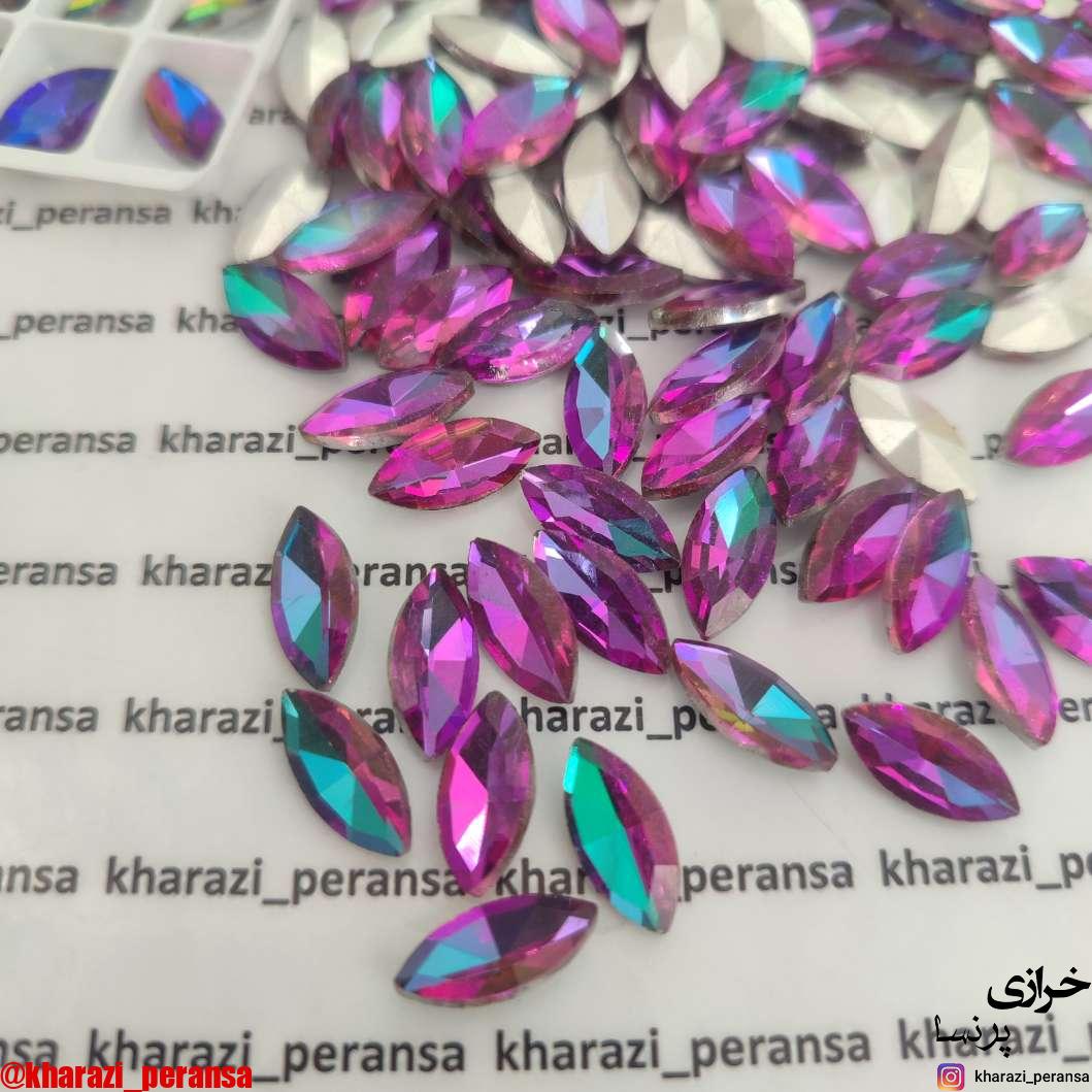 سنگ مارکیز7در15 اوپال سبز بنفش برندaaa( بسته ده عددی)