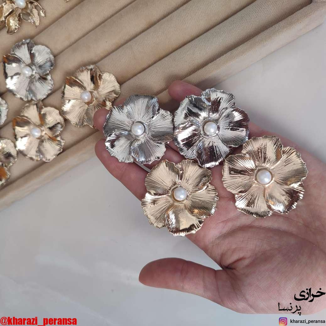 دکمه پینترستی فلزی رنگ ثابت گل - تصویر 2