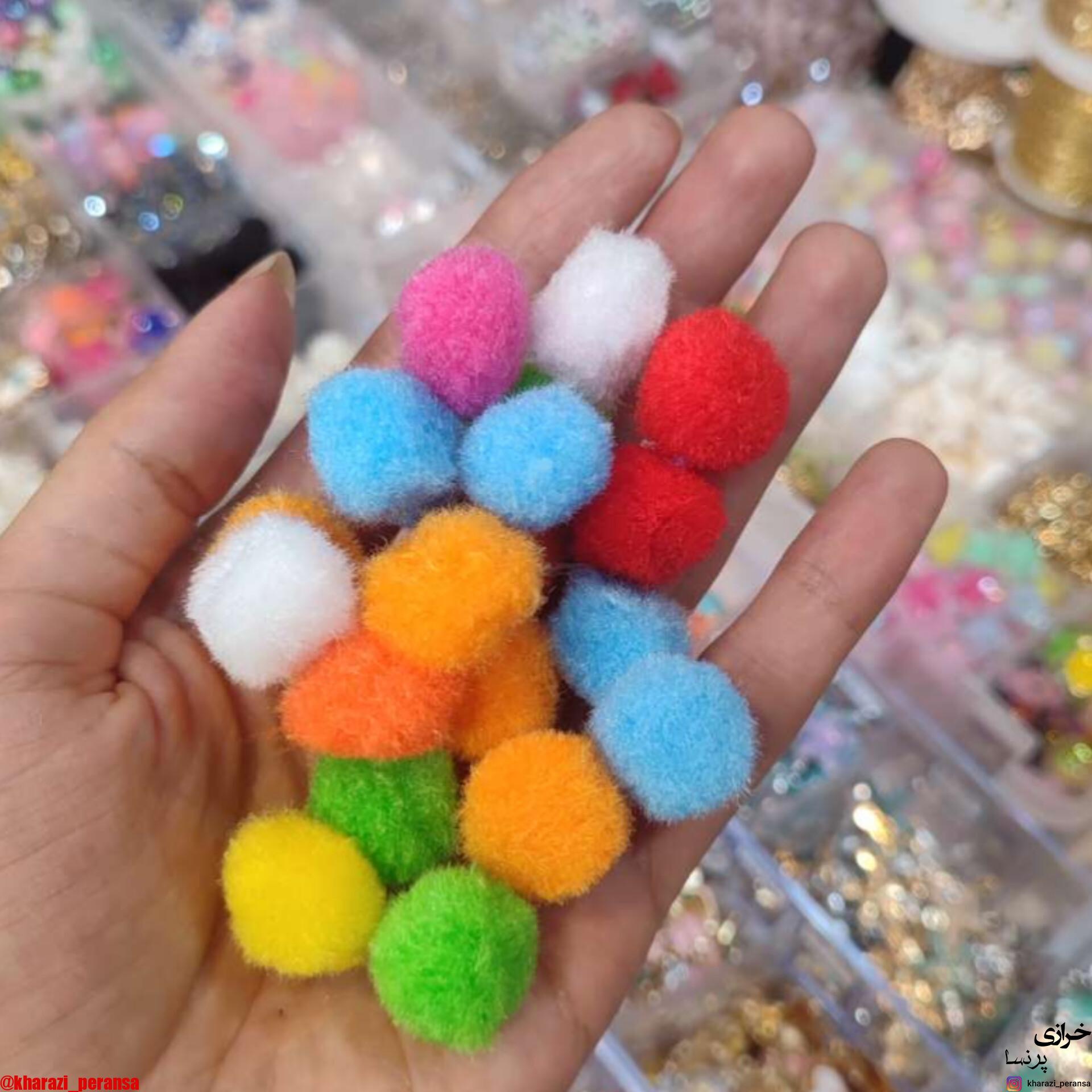 پوم پوم رنگی بسته 10 عددی رنگارنگ