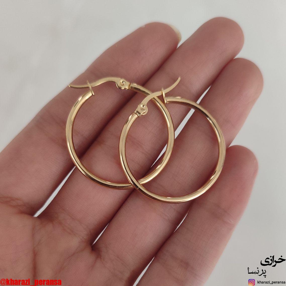 حلقه گوشواره رنگ ثابت قطر 3 سانت