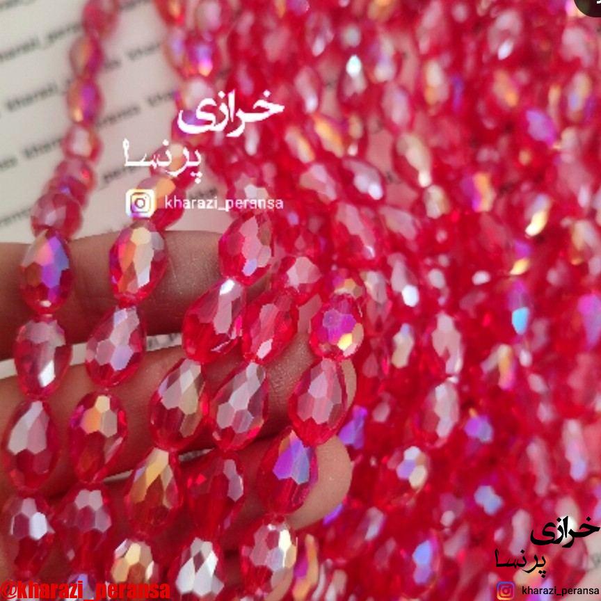 کریستال اشک قرمز هفترنگ 6در12(بند 50 عدد)