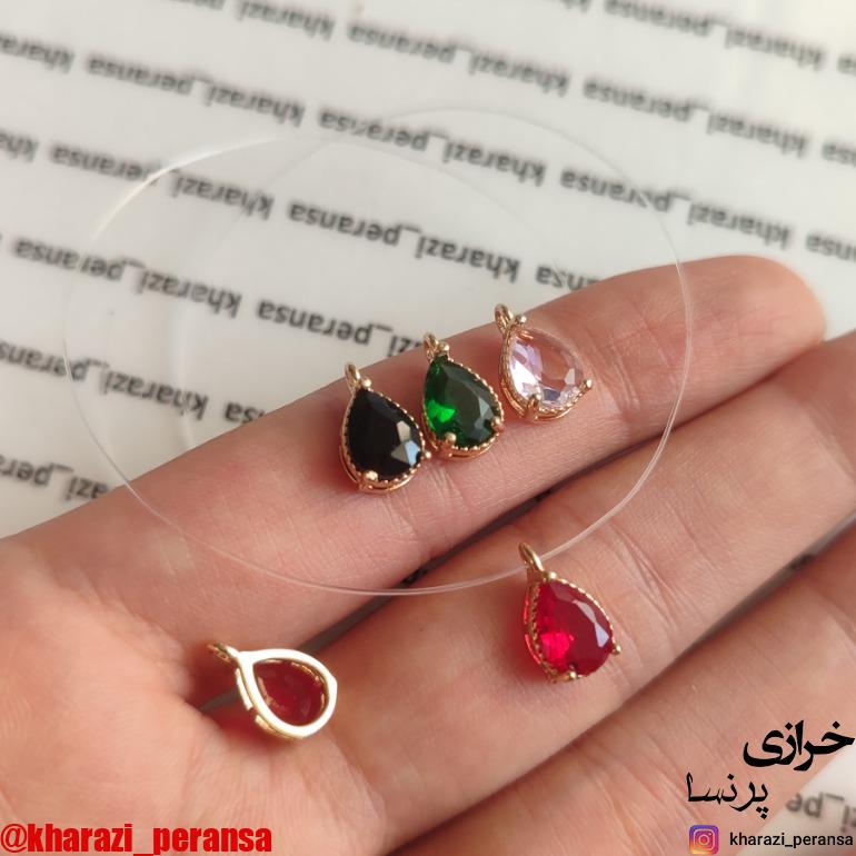 پلاک نگین اشک 7در11سواروسکی تماما رنگ ثابت